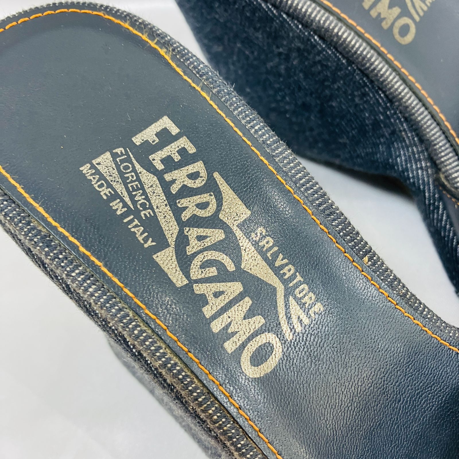 □未使用 フェラガモ ミュール ウェッジ サンダル ANDALUSIA　a A【Salvatore Ferragamo】 フェラガモ ミュール ウェッジ