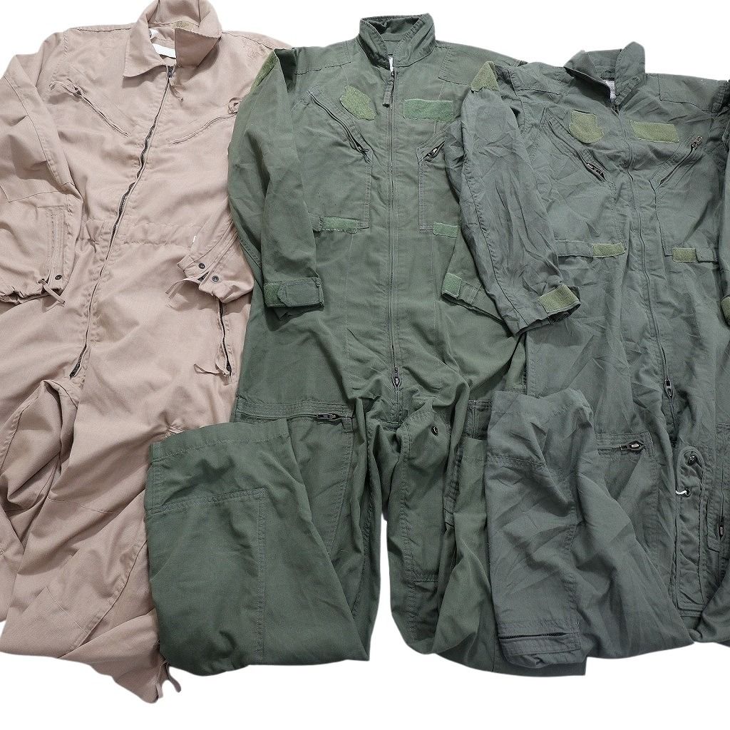 古着卸 米軍実物 オールインワン CWU-27|P ミリタリー 3枚セット メンズ L |40 カーキ ジャンプスーツ ベージュ 古着 NA8737