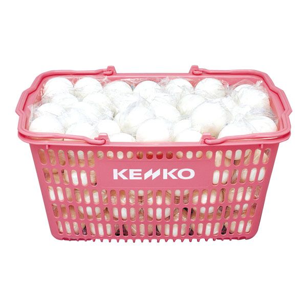 ケンコー KENKO テニス ケンコーソフトテニスボールかご入りセット 練習球白10ダース入り 120球 バルブエア式 天然ゴム 練習 部活 クラブ チーム 新入部員 合宿 TSSWKV -
