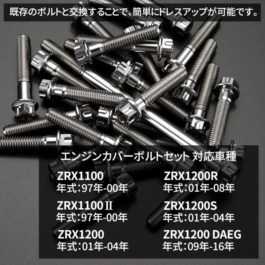 ZRX1100 ZRX1200/R/S/DAEG ダエグ カスタム エンジンカバー クランクケース ボルト 25本セット チタン製 カワサキ車用  シルバー JA8106 - メルカリ