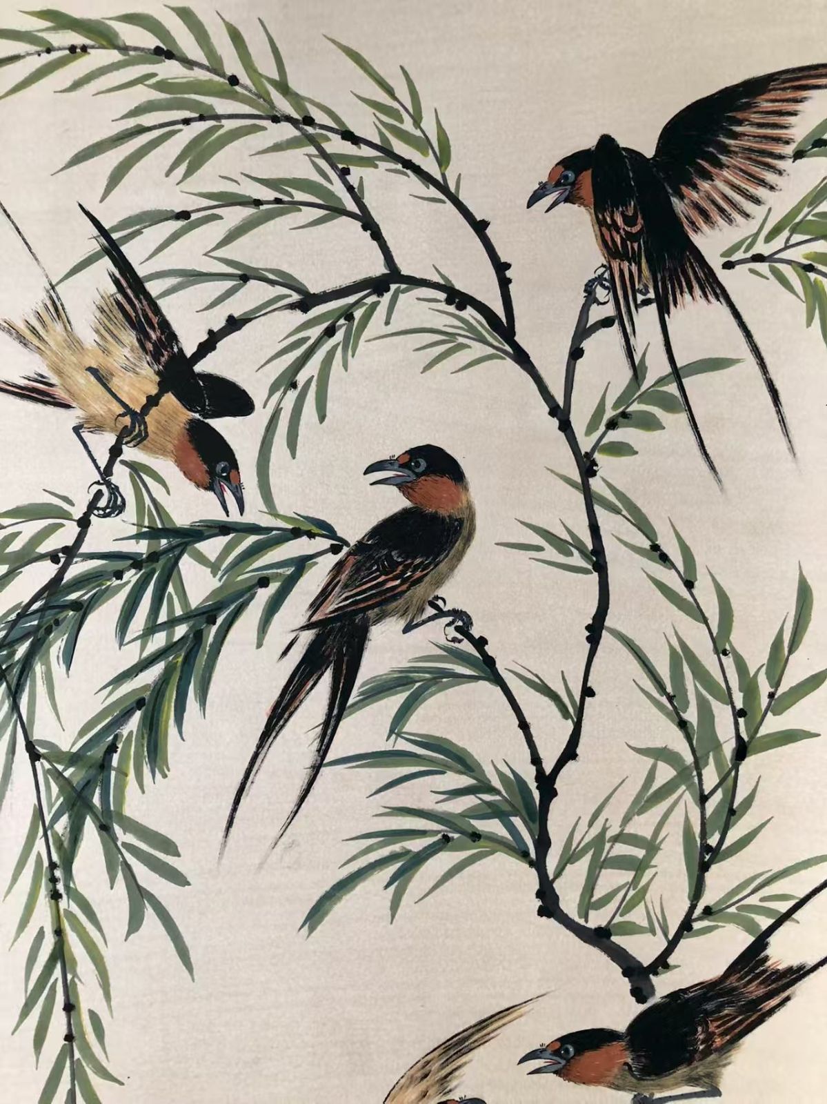 中国古美術. 陳半丁 花鳥 4尺の手描き作品 宣かみ画.観賞品.文房置物.中国骨董25090709 WWW_IBETON_RU