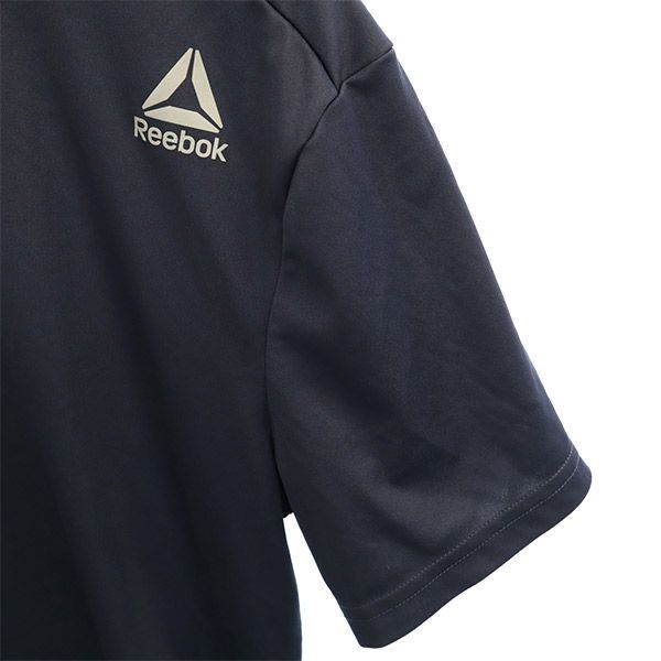 リーボック ロゴプリント 半袖 Tシャツ M 紺 Reebok メンズ 【中古