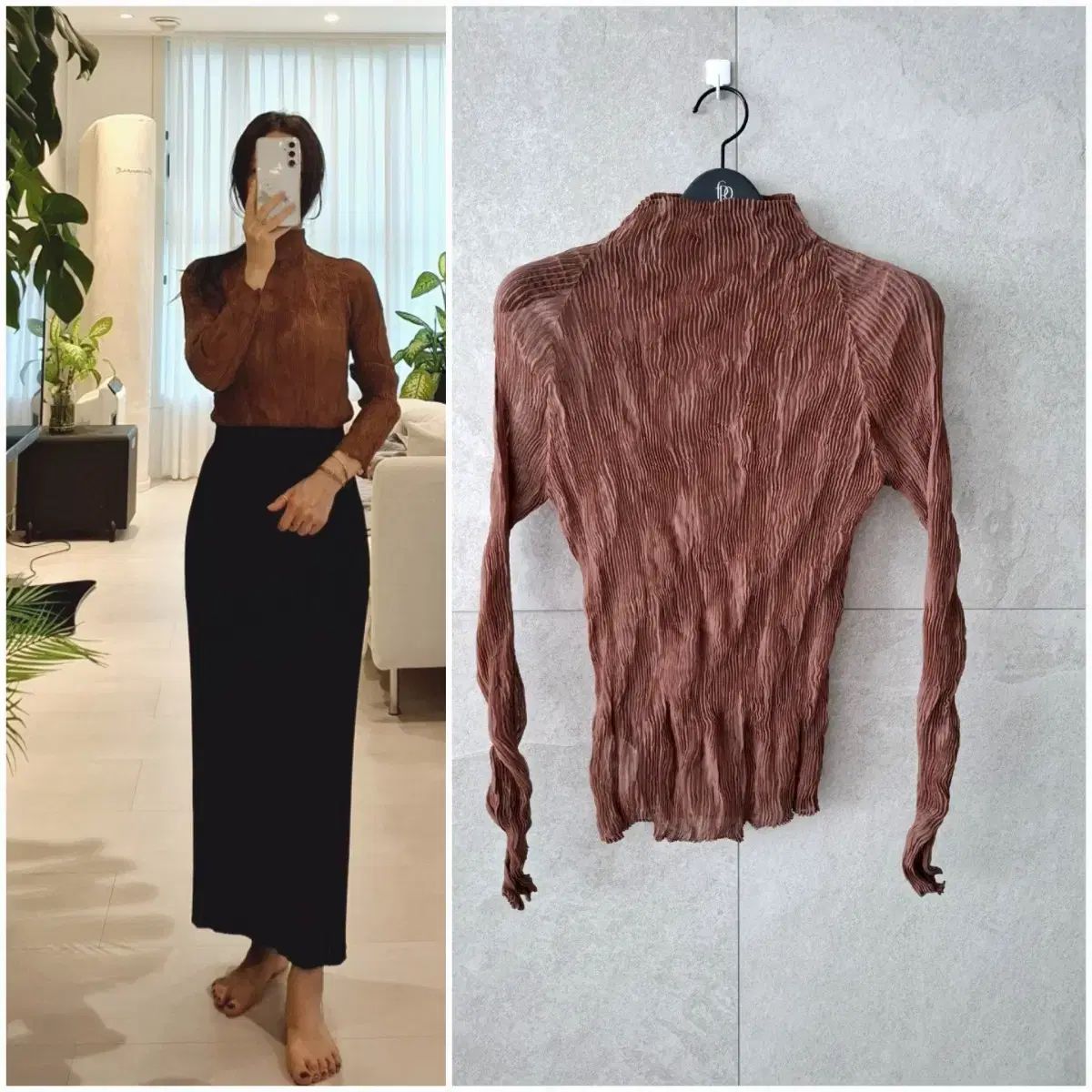 ISSEY MIYAKE イッセイミヤケ 24 イヤーシフォンツイスト 葉は茶色 PLEATS PLEASE プリーツプリーズ