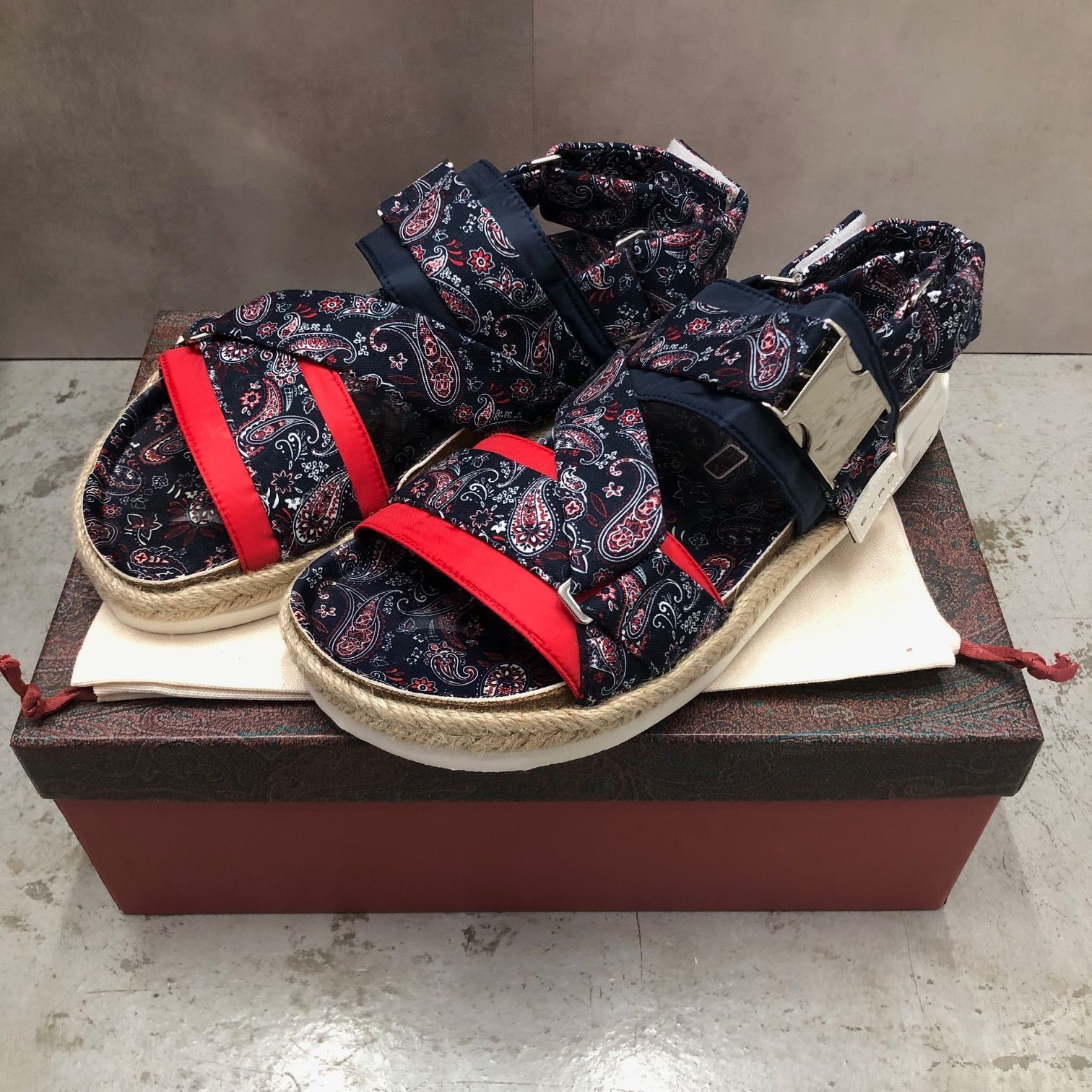 定価22000円 新品 ETRO ペイズリー サンダル エスパドリーユ 11368 エトロ 43 59697A1 - メルカリ