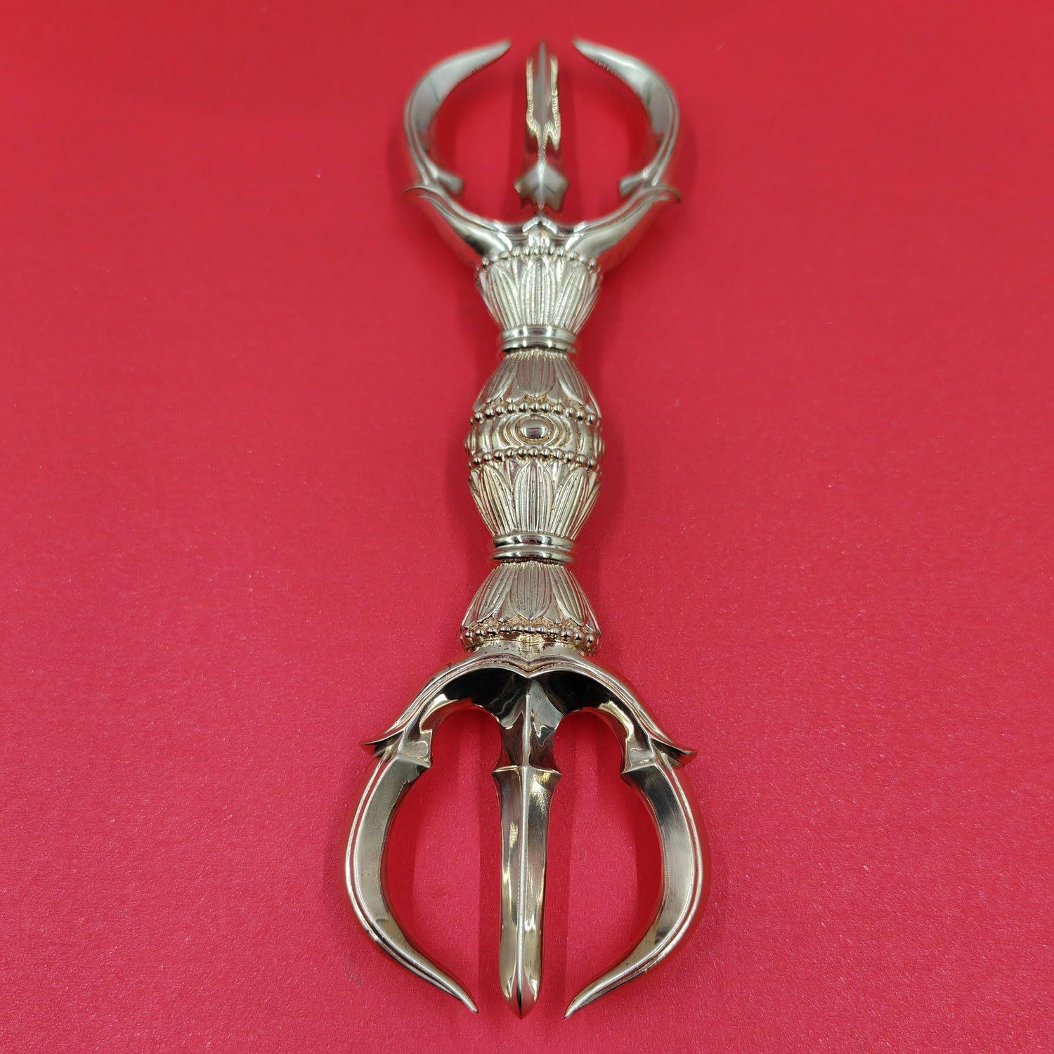 三鈷杵 大々型 長さ16cm 密教で使われる仏具 密教法具 前具 寺院仏具 手道具 金剛杵 真鍮製
