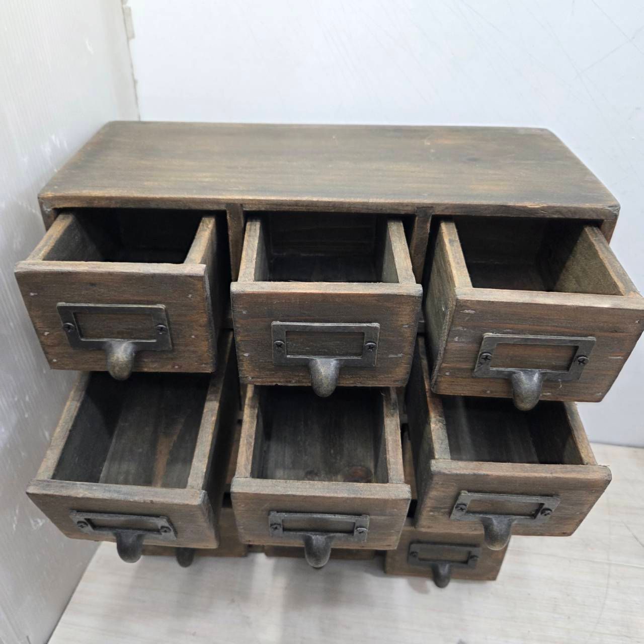 S96681  収納棚 木製 小物入れ 薬入れ 古道具 小引き出し S96681 収納棚 木製 小物入れ 薬入れ 古道具 小引き出し