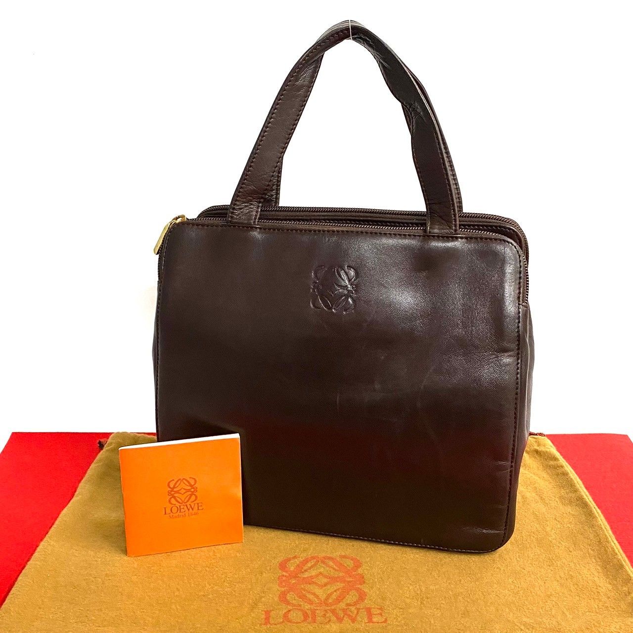 LOEWE ロエベ トートバッグ ハンドバッグ本革レザー金具アナグラム