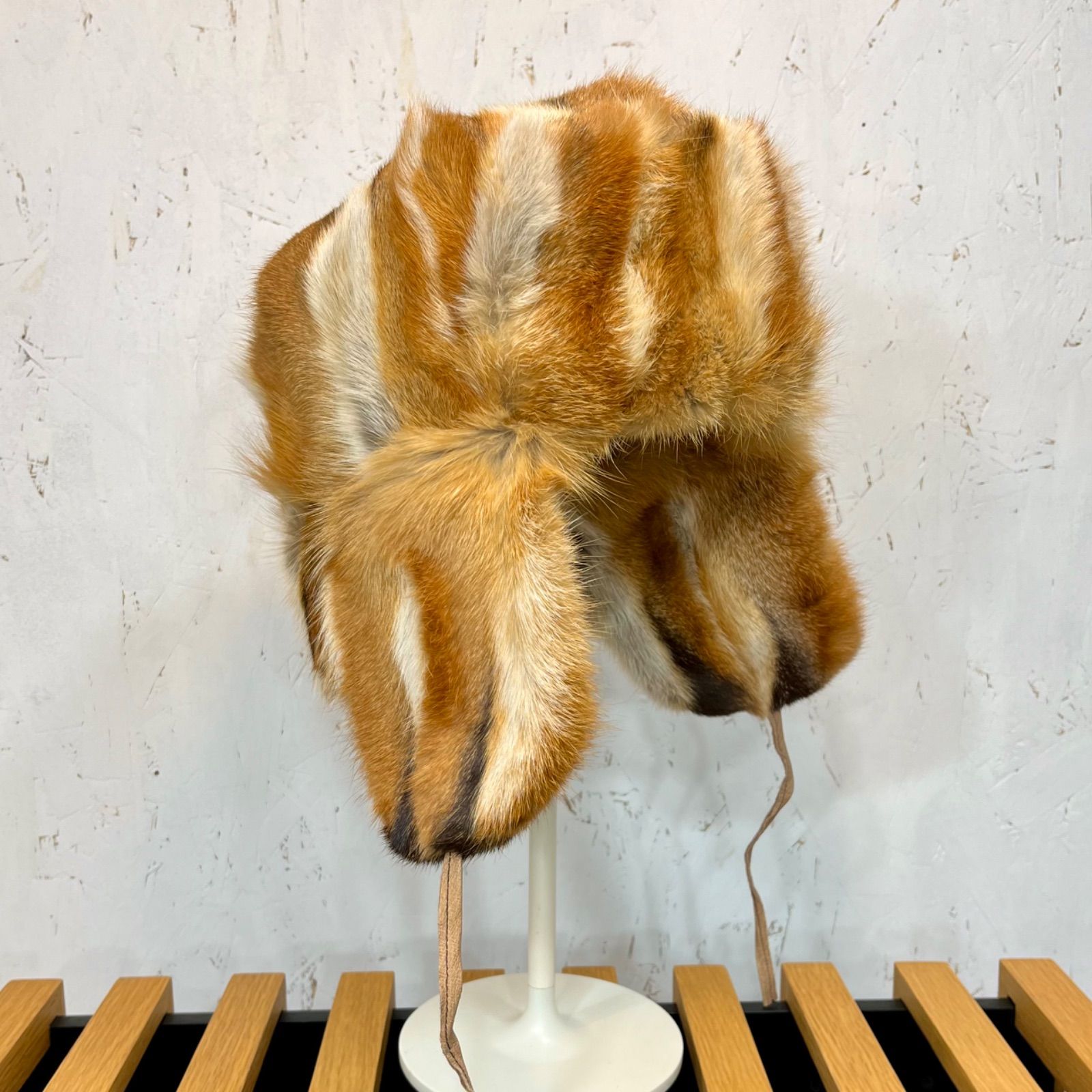 希少な大きいサイズ リアルファー フォックスファー フライトキャップ