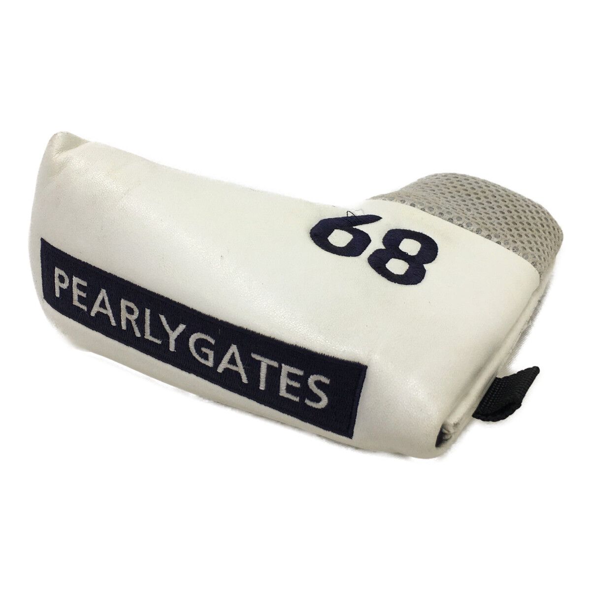 coco 中古 ピージージー PGG パターカバー ネイビー ホワイト パーリーゲイツ マレット型 カラナビ付 coco 中古 ピージージー PGG パターカバー ネイビー ホワイト