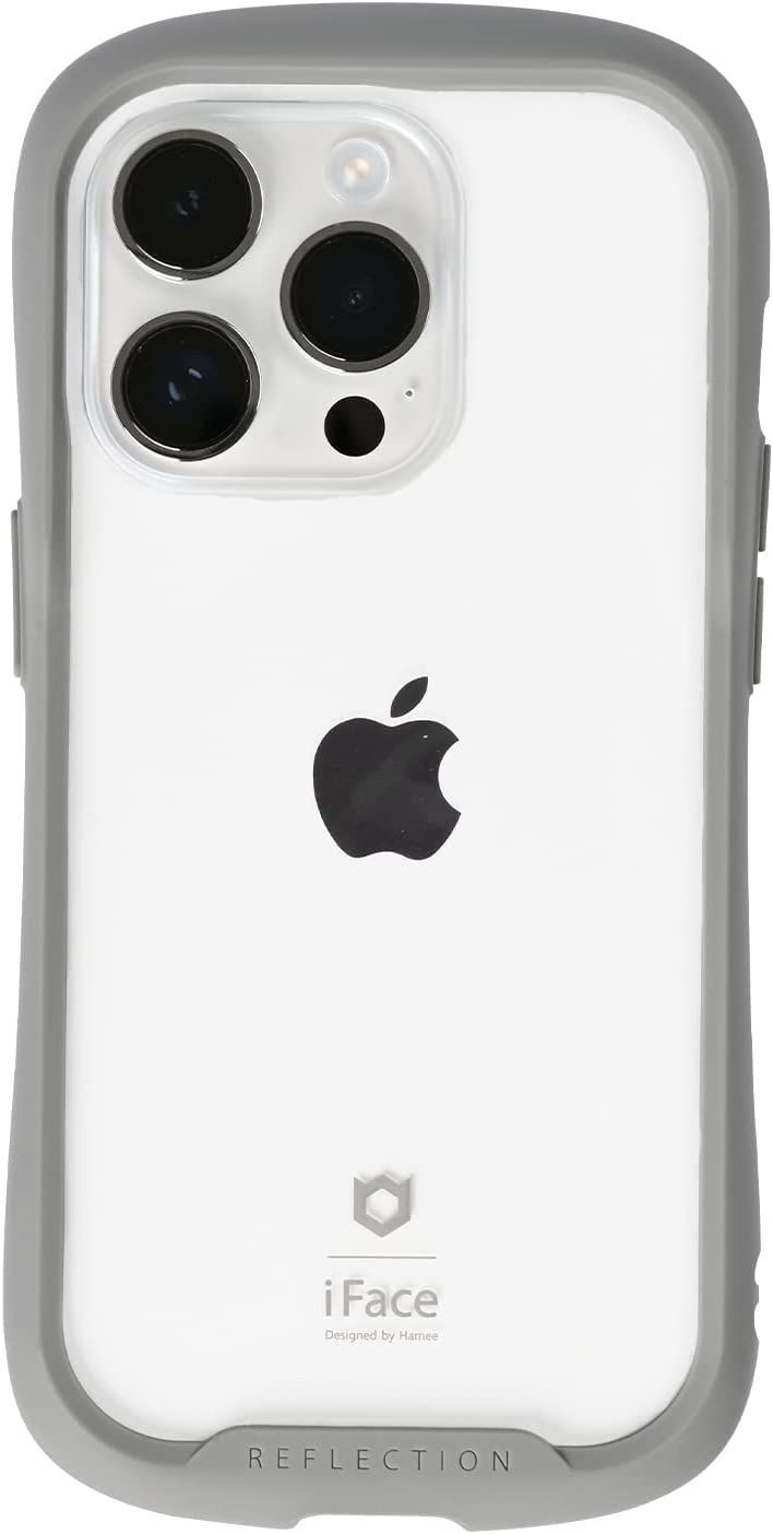 在庫ラス１】iFace Reflection iPhone 14 Pro ケース クリア 強化ガラス (グレー)【アイフェイス アイフォン14pro 用  iphone14プロ 用 カバー 韓国 耐衝撃 透明 ストラップホール】