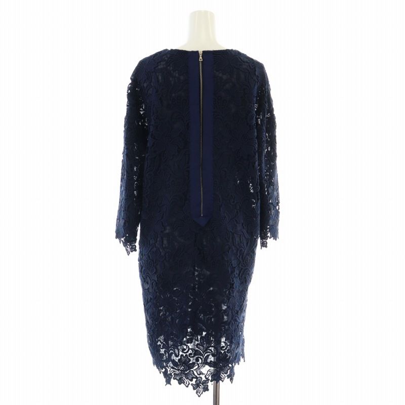 アドーア ADORE ワンピース ひざ丈 レース 花柄 刺繍 キーネック  