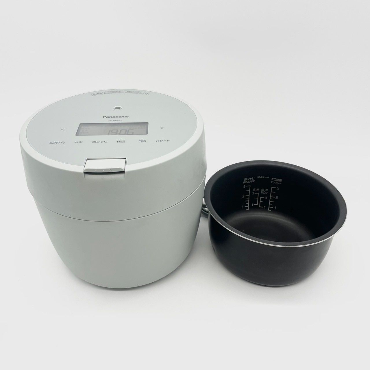 NO2705 パナソニック 炊飯器 5合 圧力IH コンパクトサイズ ふた食洗機対応 ホワイト SR-NB102-W