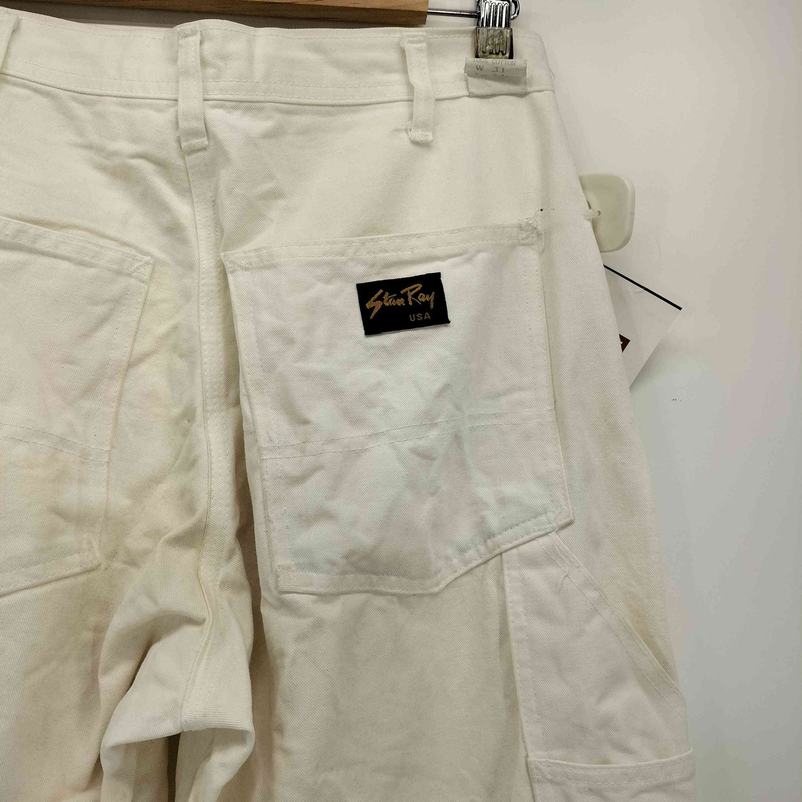 W32 L30 USA Stanley ダブルニーペインターパンツ オフホワイト W32