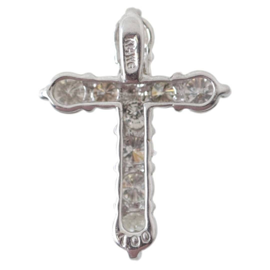 クロス 十字架 ダイヤモンド 10石 1.00ct ペンダントトップ K14WG 14金 