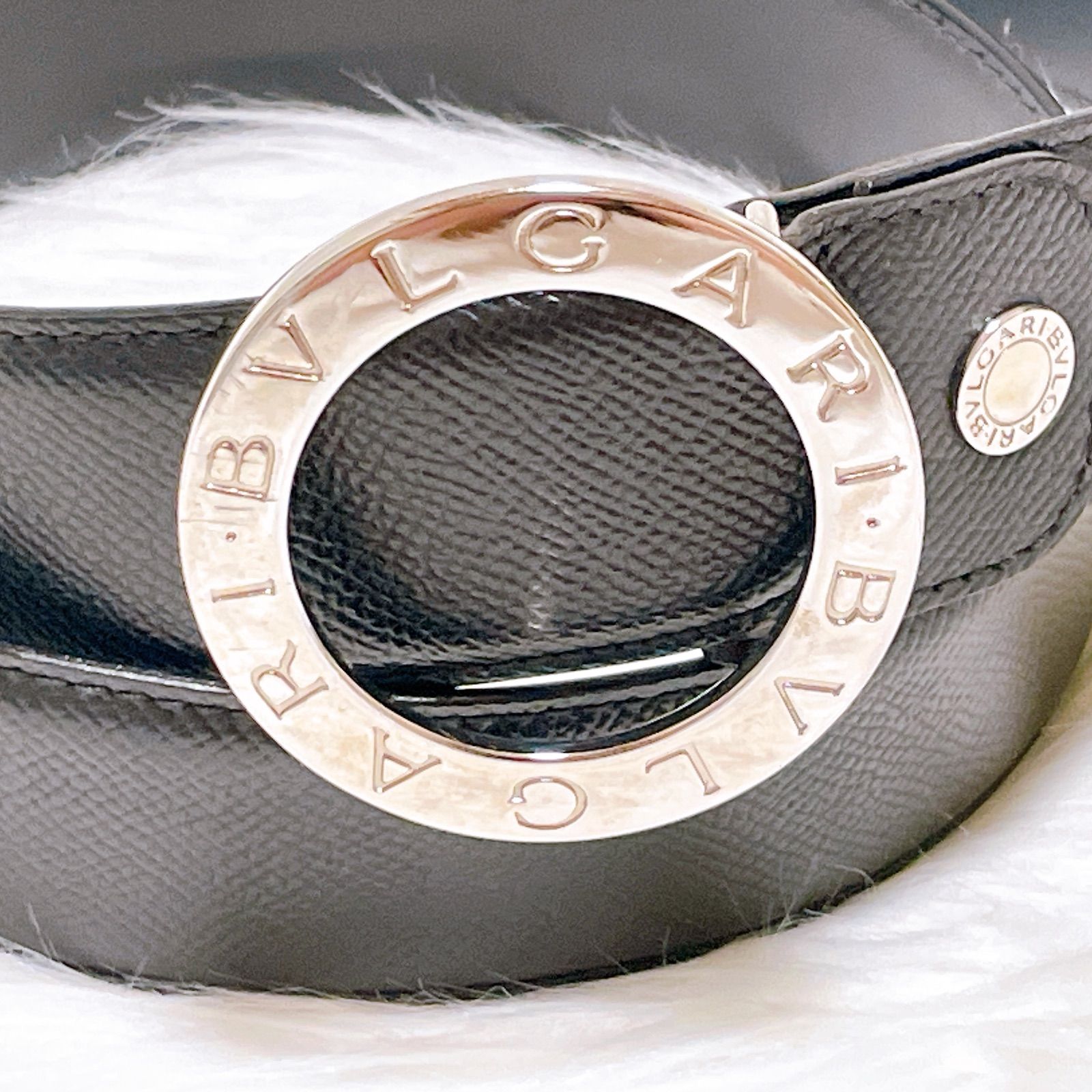 【激レア・美品】 BVLGARI ウィークエンド サークルロゴ　ベルト　グレー 未使用級 BVLGARI ベルト サークルロゴ キャンバス レザー