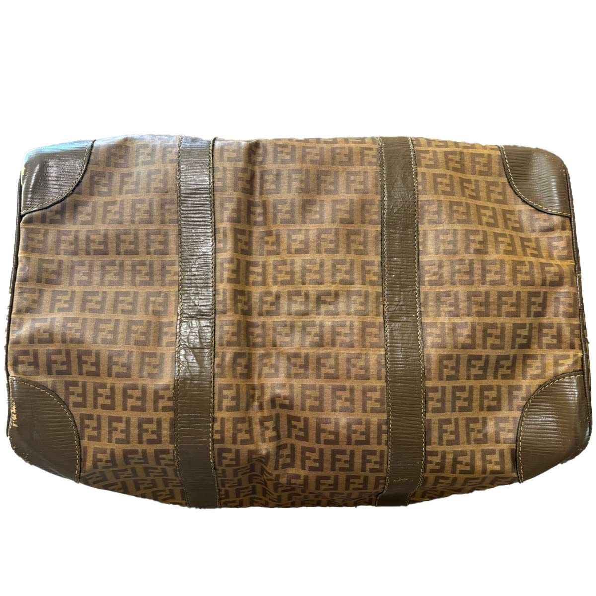 FENDI ミニボストンバッグ ズッカ柄ブラウン FENDI】フェンディ『ズッカ柄 ミニボストンバッグ』8BL104