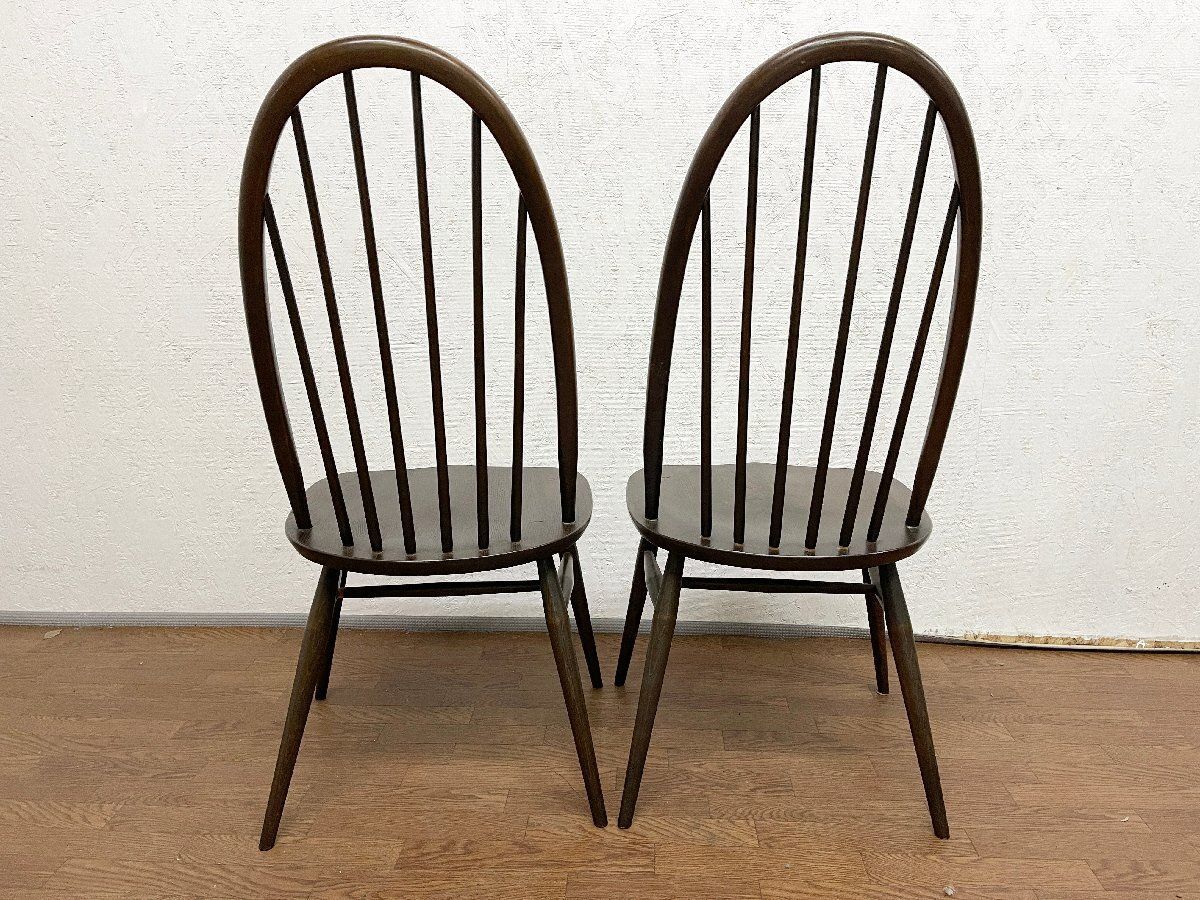 ●アーコール ERCOL クエーカ－チェア ダイニングチェア2脚セット ウィンザーチェア 椅子 英国アンティーク ヴィンテージ 貝1224 WWW_KANDAIZUMI_COM