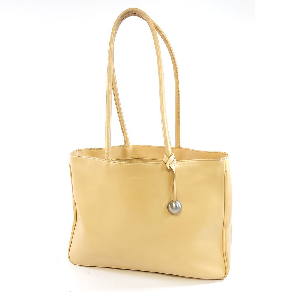 フルラ トートバッグ スクエア 肩掛け 大型 通勤 通学 レザー 本革 ライトベージュ, light beige FURLA