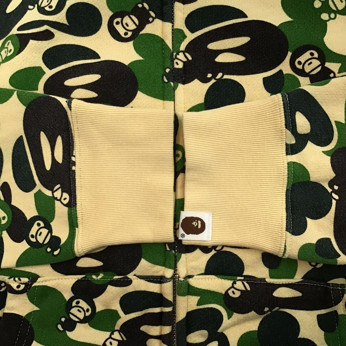 Milo camo Green フルジップ パーカー Sサイズ a bathing ape BAPE