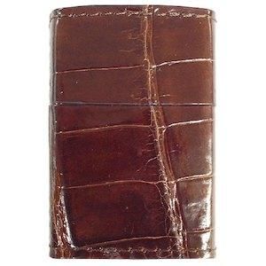 5営業日で発送 ZIPPO ジッポー ZP革巻き クロコダイル ブラウン 本クロコダイル革巻