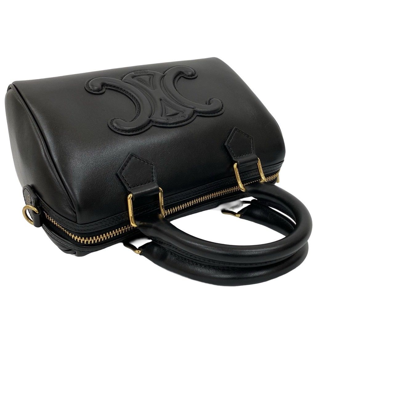 【CELINE】セール！キュイル ショルダーバッグ ブラック 未使用保管品 CELINE セリーヌ キュイル トリオンフ ロゴ レザー