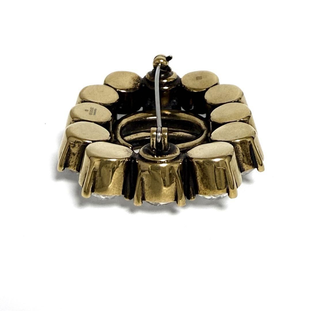 人気】グッチ レディース クリスタル付き メタル ダブルG ブローチ