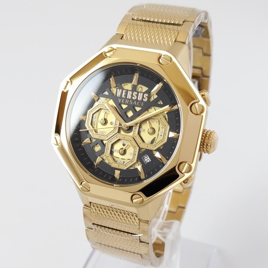 ゴールド/ブラック新品ヴェルサス・ヴェルサーチ メンズ腕時計 ...