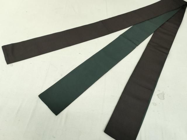 平和屋着物●本場筑前博多織　男性　両面　角帯　暗黒色　褐返色　正絹　逸品　DAAT7774ob 平和屋着物○本場筑前博多織 男性 両面 角帯 暗黒色 褐返色 正絹 逸品