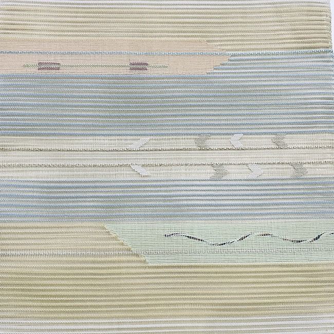 ☆ 新品 美品 名古屋帯 夏 絽 ベージュ 矢羽☆ r696 - メルカリ 