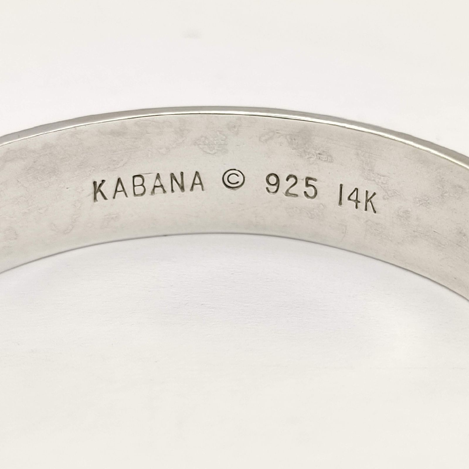 美品】KABANA カバナ ハワイアンジュエリー ホヌバングル K14×シルバー 