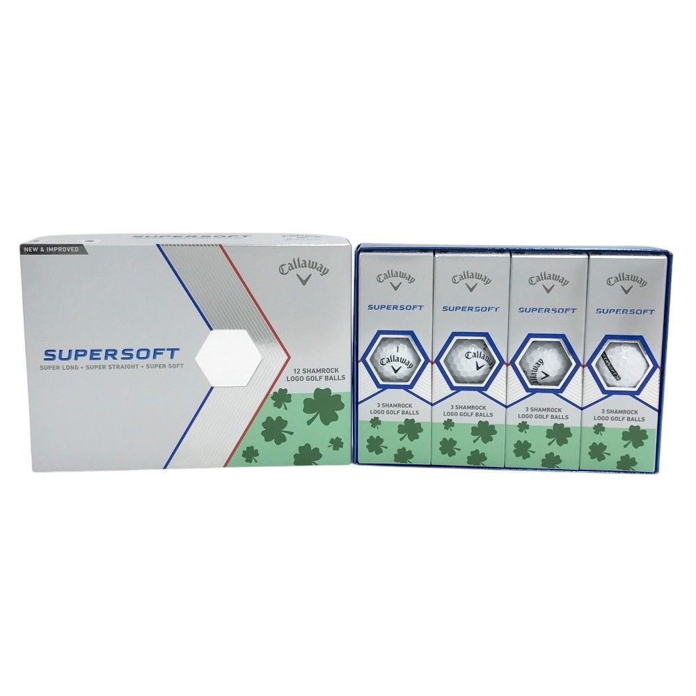 CALLAWAY SUPERSOFT SHAMROCK 2023 GOLF BALL 1 DOZEN WHITE [240101496691] GOLF WEAR ST