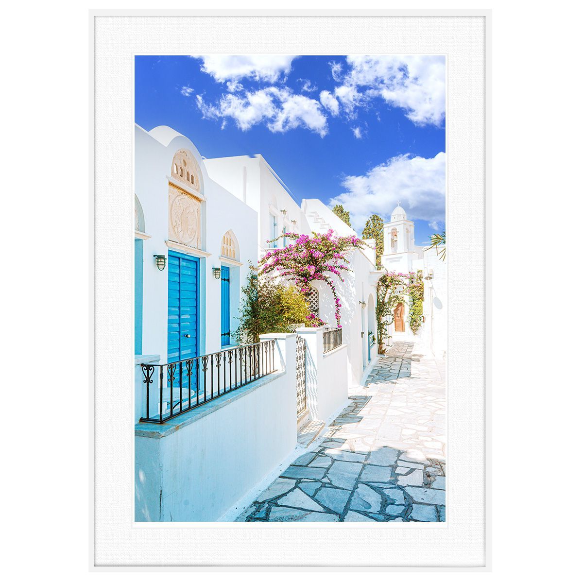 ギリシャ 風景写真 ミコノス島インテリアアートポスター額装 AS1409