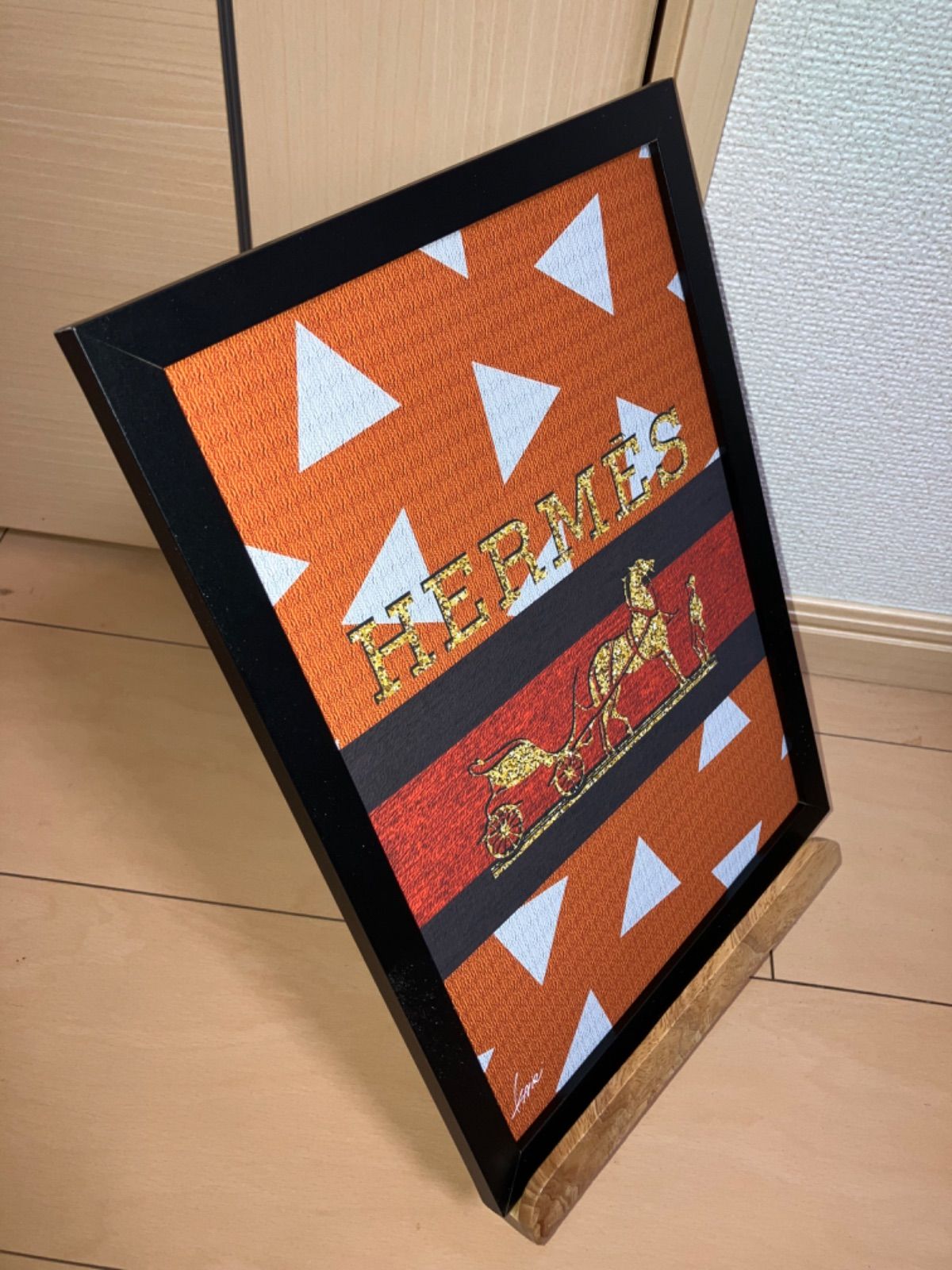 HERMÈS type☆A4額装済オマージュアートインテリアポスター.#205