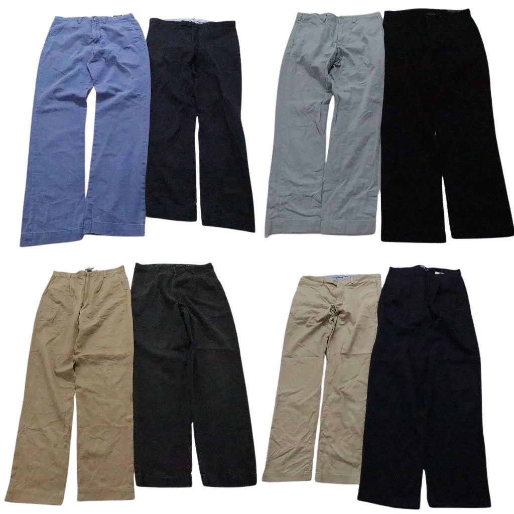 古着卸 まとめ売り ラルフローレン ポロ チノ パンツ 8枚セット メンズ 34 タック ベージュ ブラック ブルー 古着 NB9854