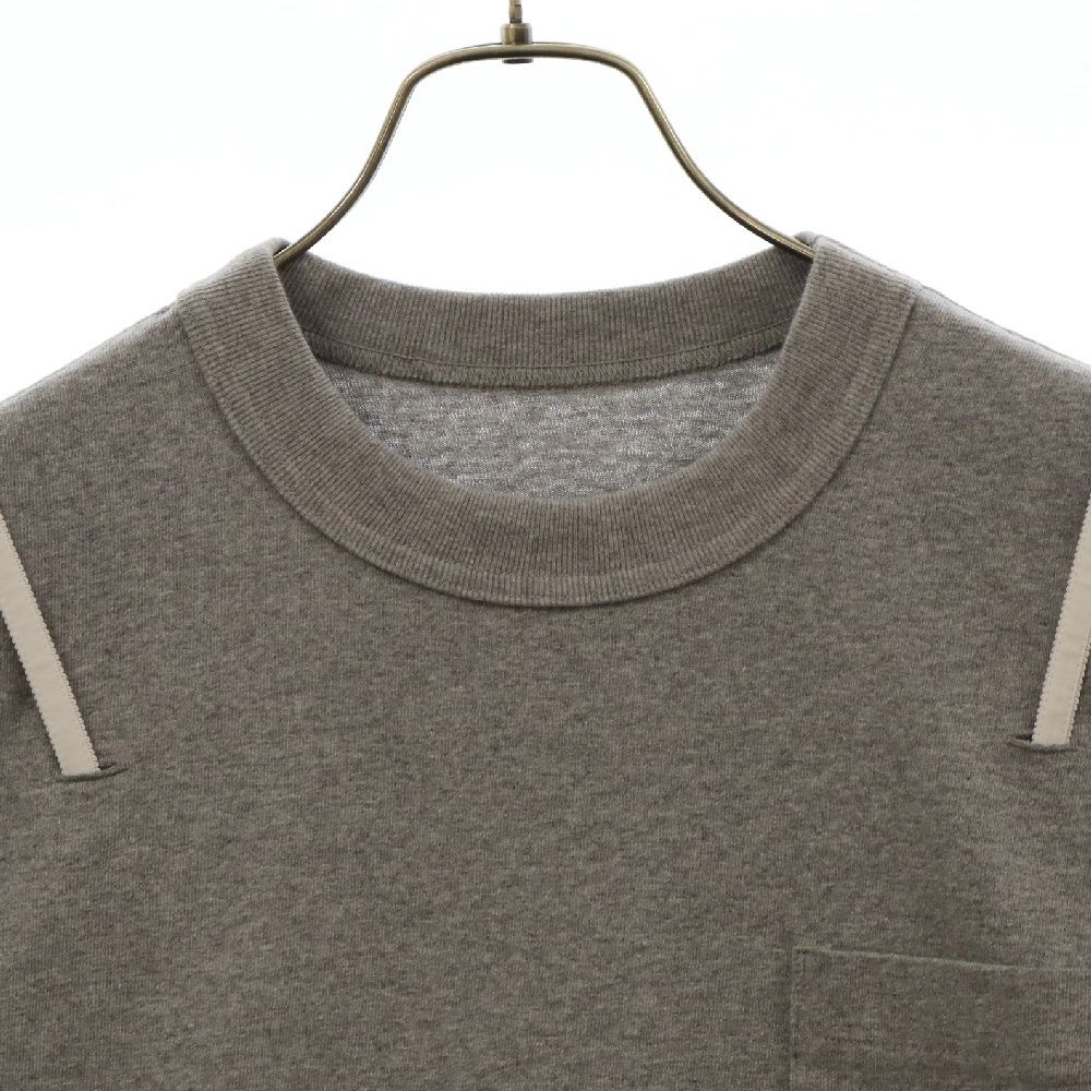 Sacai (サカイ) 21SS レース切替 半袖Tシャツカットソー グレー