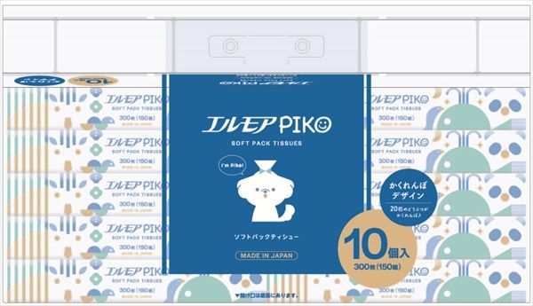 まとめ買い-12点セット エルモア ピコ ソフトパックティシュー カミ商事 ティッシュ