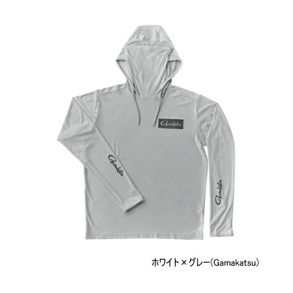 ≪ 25年3月新商品 ≫ がまかつ サンシェードフーディTシャツ GM-3747 ホワイト×グレー がまかつ LLサイズ