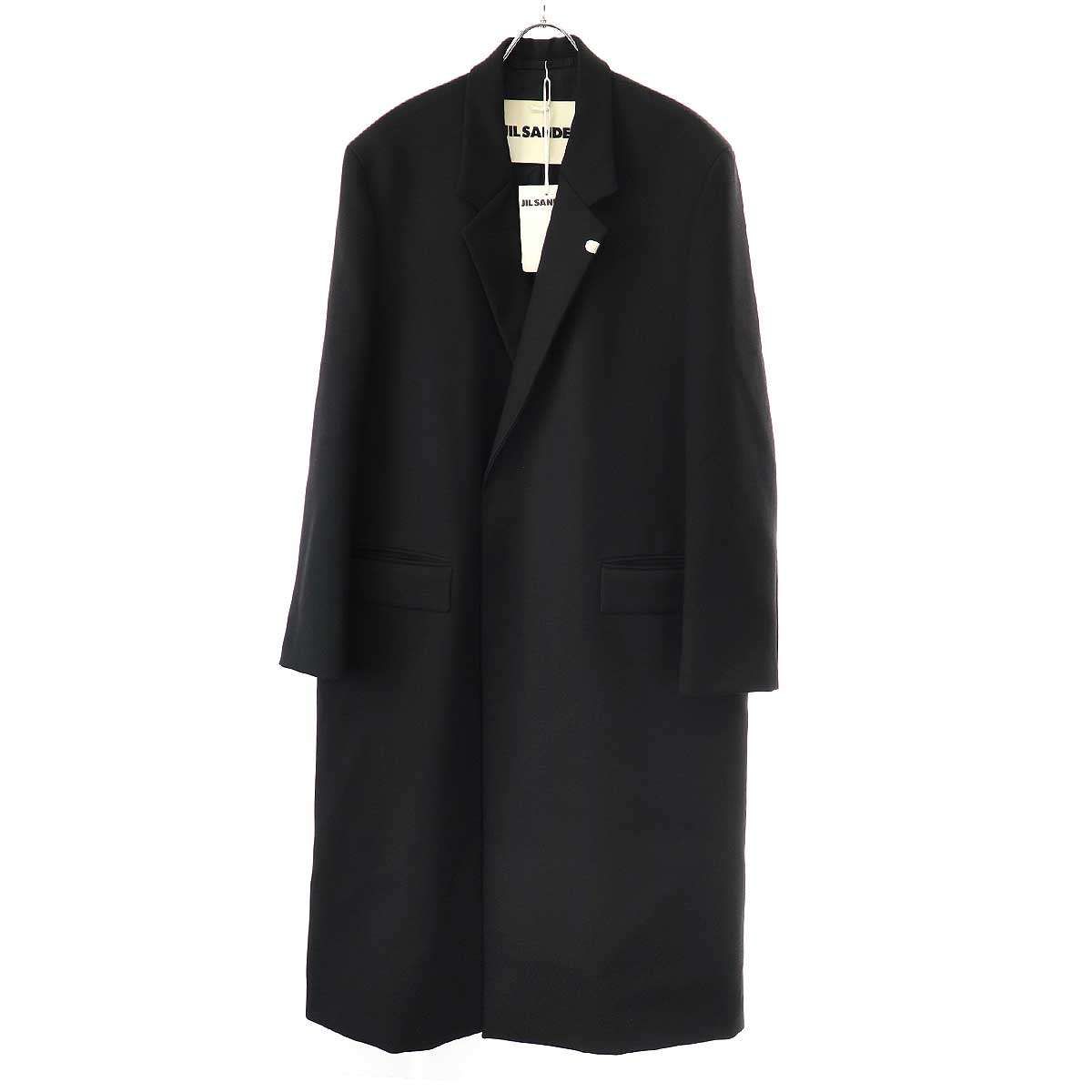 JIL SANDER チェスターコート ブラック46 JIL SANDER ジルサンダー 23SS ウールチェスターコート