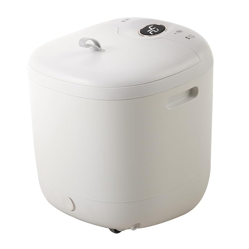 GOQRAQ 足湯 フットバス 保温機能付き 足湯 フットバス用バケツ 電動式 足湯バケツ 蓋付き タイマー 電動もみ玉 足浴桶 足湯器 キャスター付き 温度調整 温度表示 排水口 家で足湯 ギフト 敬老の日プレゼント 傾き B-HA03005 0