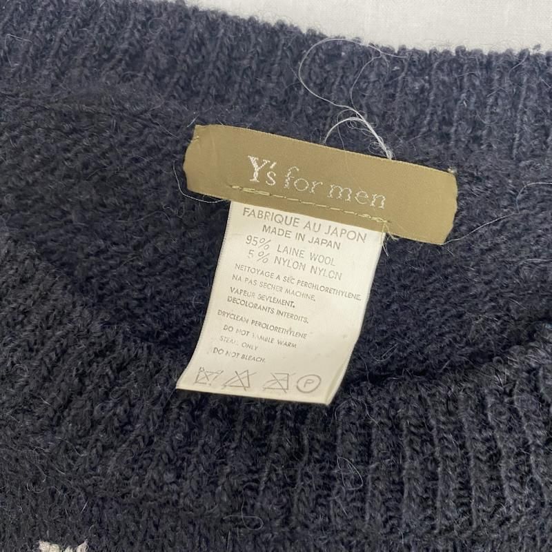 Y s for men ワイズフォーメン ニット セーター 長袖 80 s 90 s 茶タグ ナイロン混 ウール クルーネック ニット セーター アーカイブ