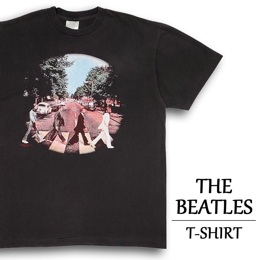 ザ・ビートルズ Tシャツ 半袖 THE BEATLES アビイロード フェード ブラック サイズ：メンズ XL ABBEY ROAD バンドTシャツ ロックTシャツ 大きいサイズ 【新品】