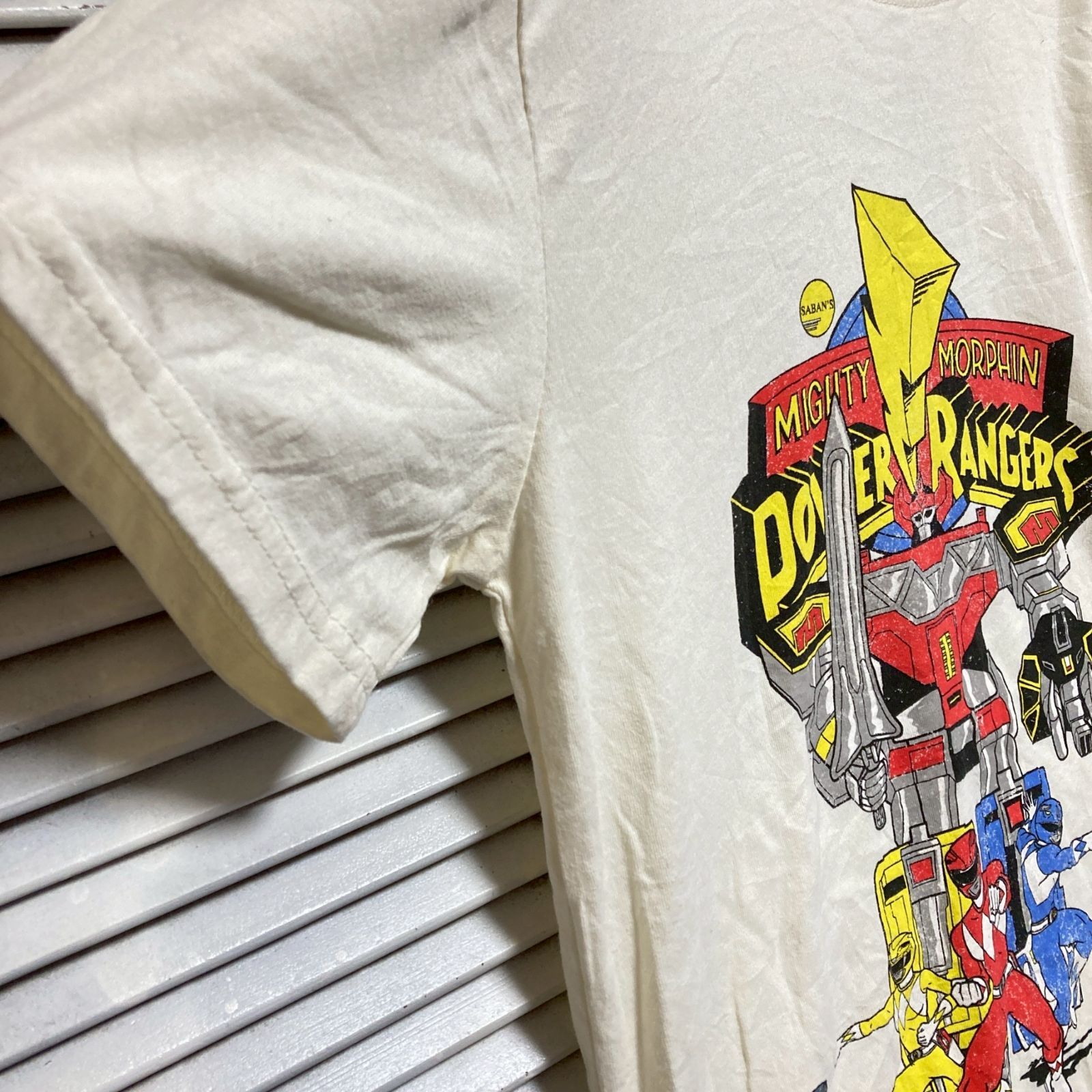 BHGC アニメ Tシャツ ビンテージ 古着 白 パワーレンジャー