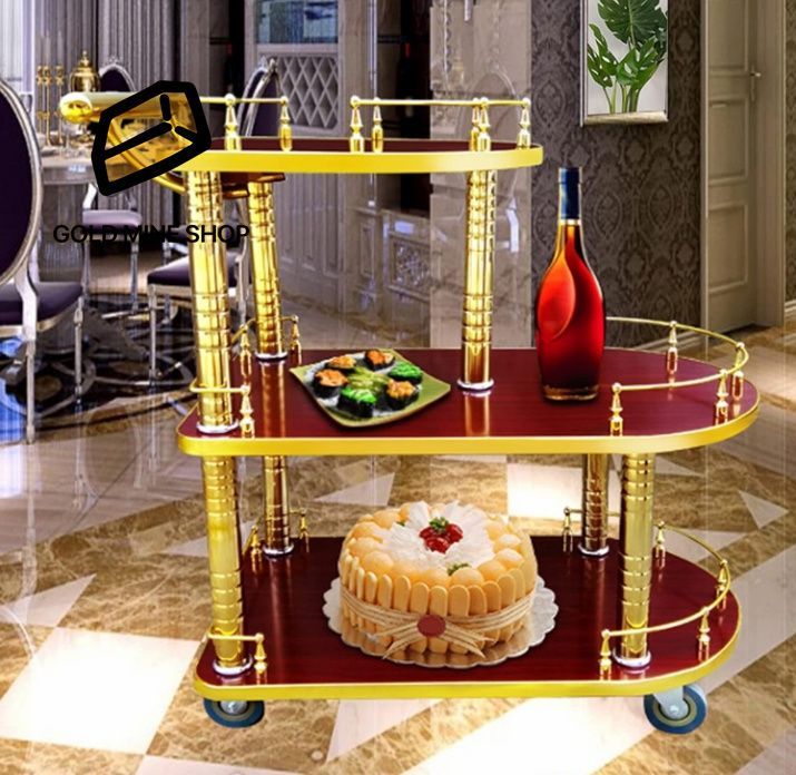 サービングトローリー/キッチンカート/ワインワゴン Amazon.co.jp: 段ローリング サービング カート キッチン カート