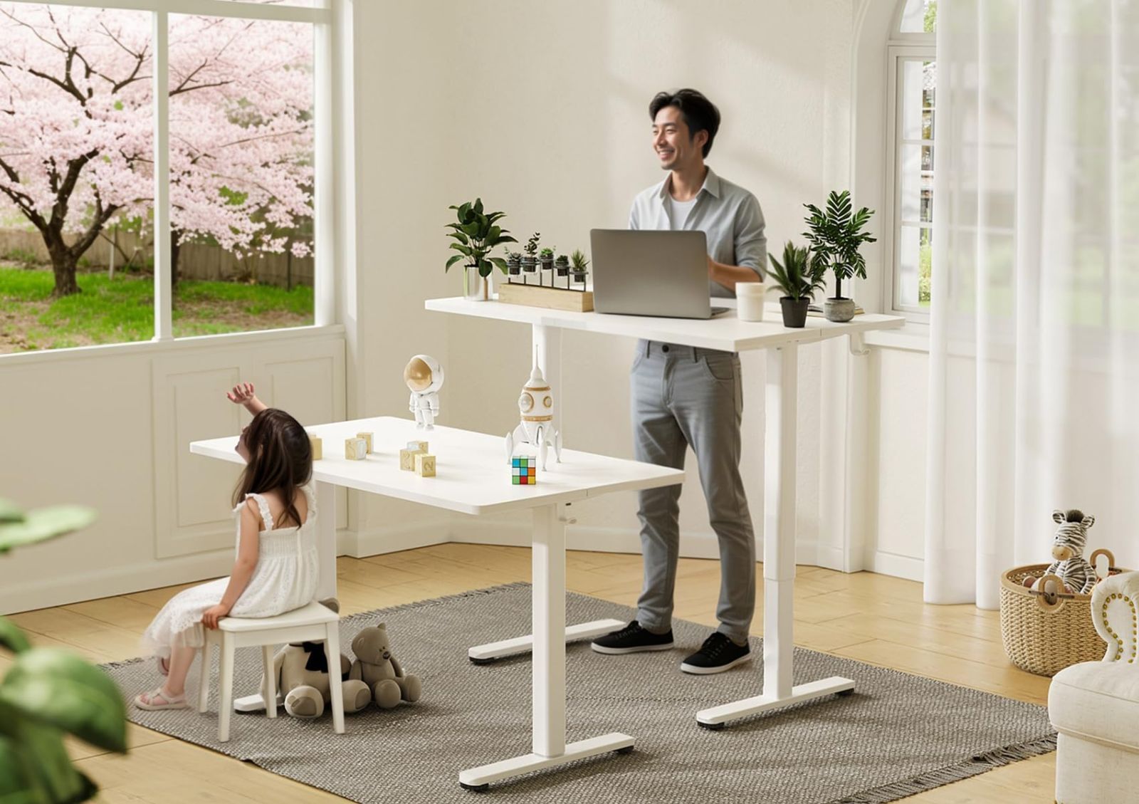 パソコンデスク 高さ調節