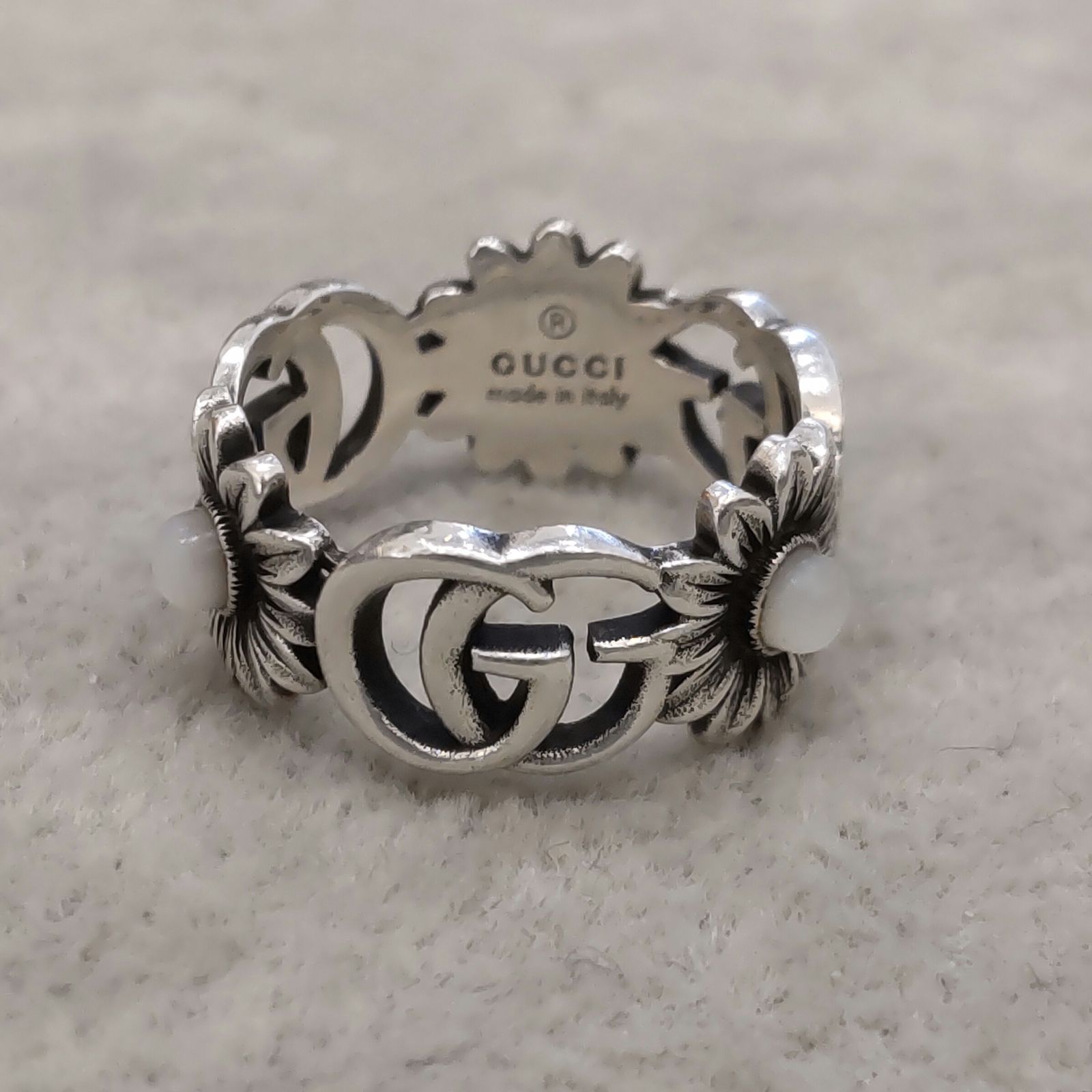 綺麗！ グッチ ダブルG フラワー リング シルバー 925 11.5号