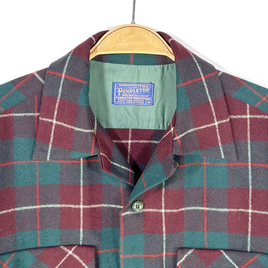 60s ペンドルトン USA製 美品 ヴィンテージオープンカラーシャツ