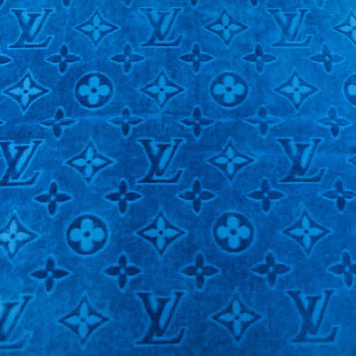 ルイ・ヴィトン バスタオル 青 大判 新品同様☆LOUIS VUITTON・ルイ