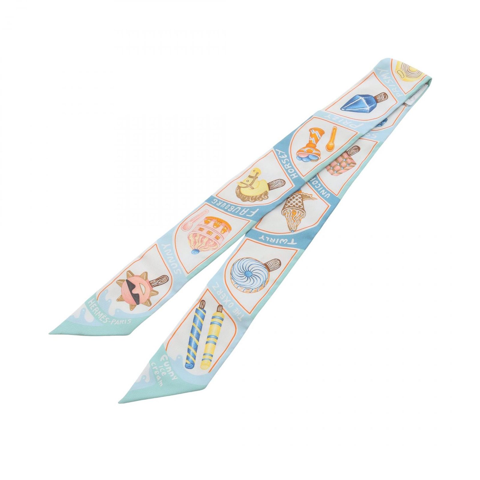 新品未使用エルメス スカーフ ツイリー ファニー・アイスクリーム HERMES エルメス ツイリー Funny Ice Cream ファニー アイスクリーム