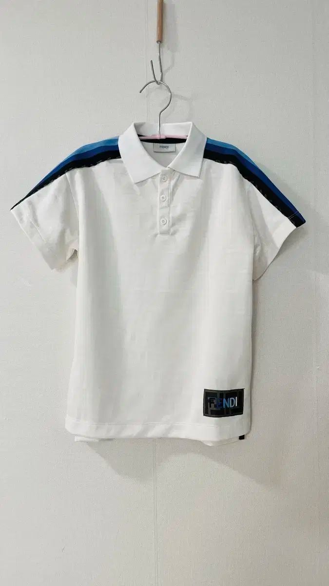 FENDI(フェンディ) キッズ FF ロゴ ジャガード ポロ Tシャツ 8A