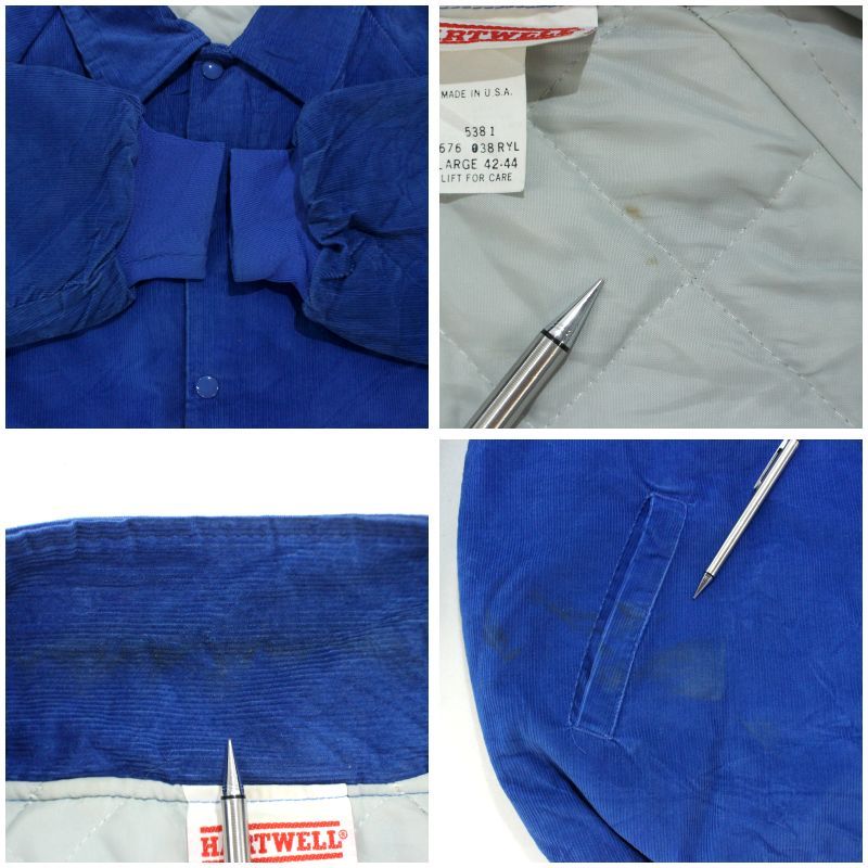 90s USA製 vintage HARTWELL 中綿 コーデュロイ スタジャン メンズ 